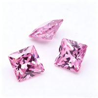 Vente en gros de pierres précieuses en zircone cubique de qualité 5A, taille princesse carrée, pierres synthétiques multicolores pour la fabrication de bijoux