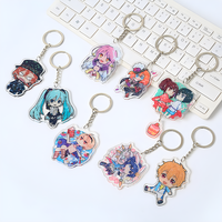 Pendentif en plastique avec breloque découpée au laser porte-clés en acrylique avec impression UV porte-clés en acrylique personnalisé animation mignonne porte-clés en forme de dessin animé breloque en acrylique