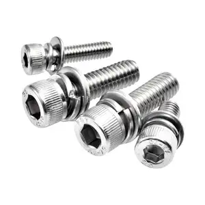 High Quality M5 Machine Screws from China Triple Combination Socket Head with Button Head and Washer