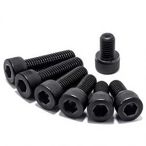 Vis à tête cylindrique métriques plaquées zinc bleu-blanc, acier au carbone classe 8.8, filetage UNC, boulons de machine, stock en vrac, livraison rapide, OEM - Product Image 1