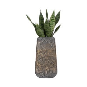 Vaso in ceramica astratto testurizzato con design geometrico scultoreo per soggiorno, decorazione per la casa, camera da letto, espositore d'accento - Product Image 2