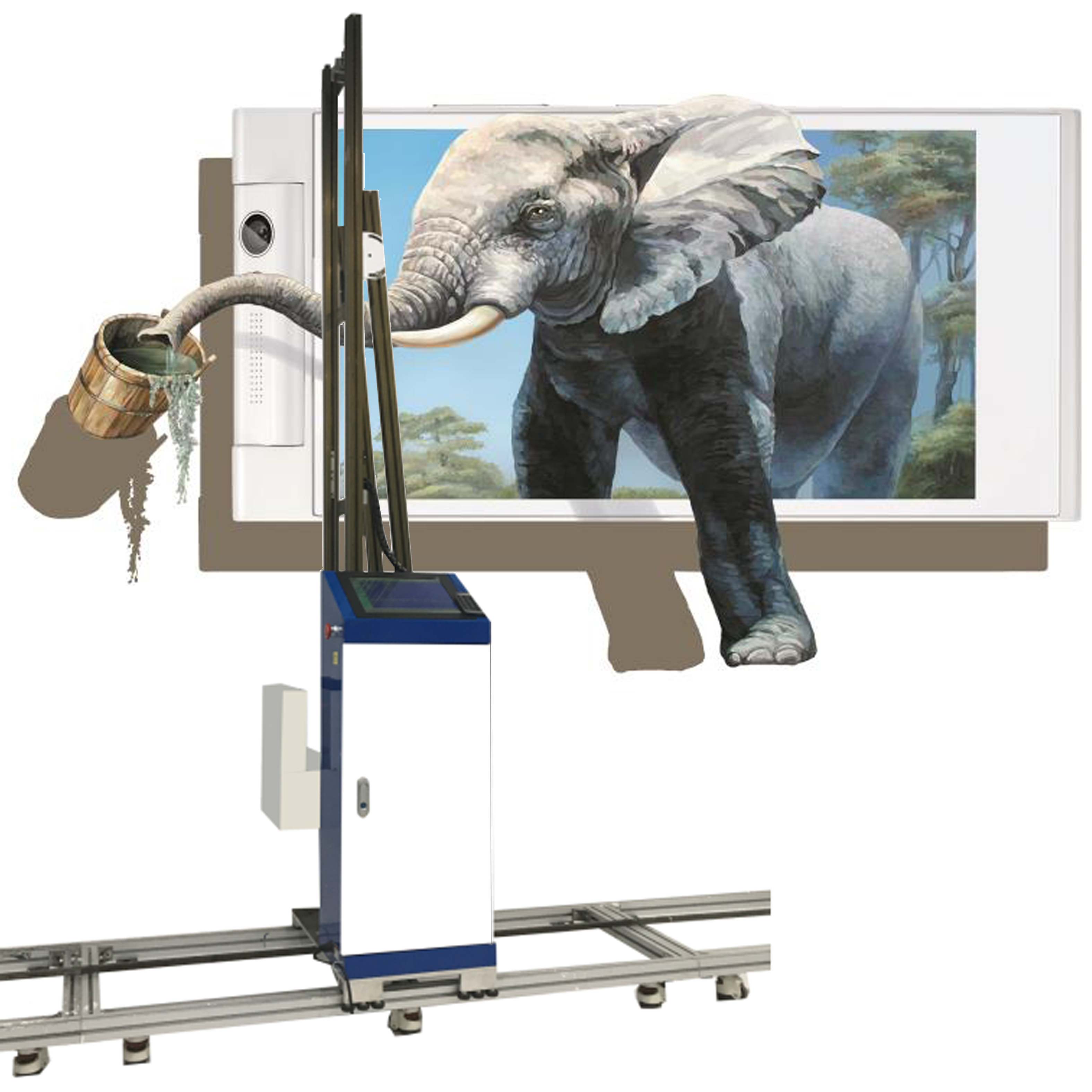 Impresora de inyección de tinta de pared, dispositivo de impresión de gran  formato, Vertical, UV, Industrial, para pared de fondo|Piezas para  herramientas| - AliExpress