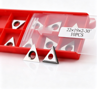 10 inserts triangulaires indexables en carbure 22x19x2mm 30 °   Lames de rechange à rainure en V pour fraiseuse CNC et fraise à bois