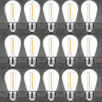 LEDORA Ampoule à filament LED Edison blanc chaud S14 2W Guirlande lumineuse extérieure avec Luces de jardin en plastique 90 E27 30000 AC Power Supply
