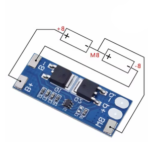 Carte de protection de batterie BMS PCM 2S 8A Li-ion 7.4V 8.4V 18650, courant de crête 15A, pour pack de cellules Li-ion Lipo, max 15A - Product Image 2