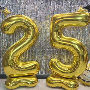 Personalizable Láser Plata/Oro Fiesta Decoración Grande Digital Niños <span class=keywords><strong>Feliz</strong></span> <span class=keywords><strong>Cumpleaños</strong></span> <span class=keywords><strong>65</strong></span> Pulgadas Número Foil Globos - Product Image 6