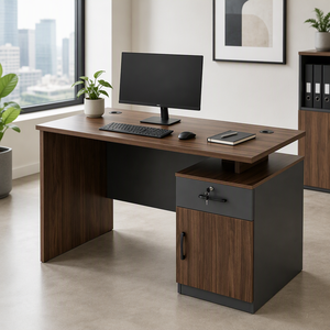 Moderno semplice in legno scrivania ferro Computer da tavolo cassetto modulare casa ufficio camera da letto mobili piccoli spazi uso all'ingrosso - Product Image 1