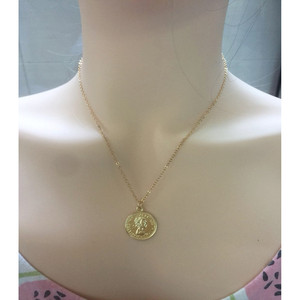 Collar de joyería transfronterizo europeo-americano con colgante de moneda de oro retro, estilo minimalista, a la moda, amuleto de la diosa de la suerte - Product Image 1