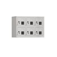 Armoire de rangement métallique à 6 portes, casier mobile en acier sur roulettes, assemblé, écologique, étanche, durable, organisateur pour usage commercial