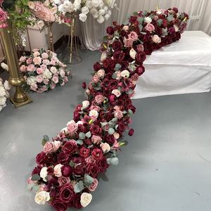 ผ้าปูโต๊ะดอกไม้สีชมพูเบอร์กั<span class=keywords><strong>น</strong></span>ดี คุณภาพสูง ขนาด 1.8 เมตร สำหรับตกแต่งงา<span class=keywords><strong>น</strong></span>แต่งงา<span class=keywords><strong>น</strong></span>และจัดดอกไม้ - Product Image 1