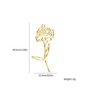 Colgantes y dijes de moda de acero inoxidable 316L chapados en oro PVD de 14K y 18K personalizados para hacer joyas, dijes de flores para pulseras. - Product Image 6
