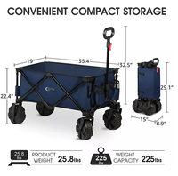 Chariot de Camping pliable pour l'extérieur, utilitaire de plage, chariot pliable, poussette à quatre roues