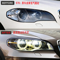 Kit de phares LED Angel Eye 12V 55W pour X5 E70 2007-2013, double faisceau DRL, remplacement OEM
