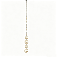 Ornement de Noël en imitation perles, chaîne argentée, pendentif pour arbre de Noël