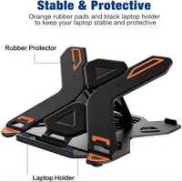 Support de tablette et d'ordinateur portable pliable rotatif à 360°, réglable, durable, ventilé, pour bureau