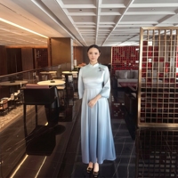 Ensemble de costume rapide pour femme, style chinois Cheongsam, coupe régulière, pour le printemps, idéal pour la réception gouvernementale, les banquets et l'hôtellerie