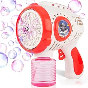 Summer outdoor toys Bubble Blaster with LED Summer Toy Space Bubble Machine for Toddlers Automatic Bubble Blower with Led Light