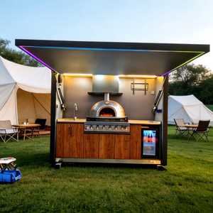 Pabellón de <span class=keywords><strong>Cocina</strong></span> Modular Prefabricado para Exteriores, con Parrilla de Acero Inoxidable, Toldo para Patio y Jardín - Product Image 4
