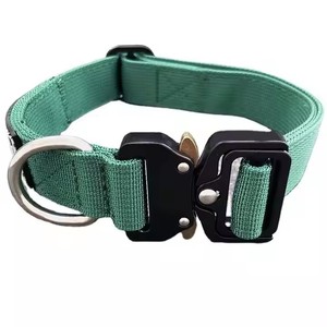 도매 맞춤형 로고 전술 헤비 듀티 애완 동물 개 목걸이 금속 버클과 야외 나일론 개 목걸이 - Product Image 4