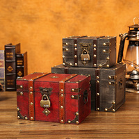 Boîte de rangement en bois vintage avec serrure de coffre au trésor rétro de style antique avec organisateur de bijoux de conception art déco