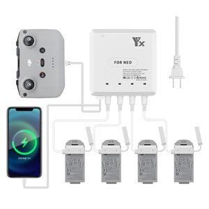 Akkuladegerät für <span class=keywords><strong>DJI</strong></span> NEO, 6-in-1 Schnelllade-Hub Kompatibel mit <span class=keywords><strong>DJI</strong></span> NEO Drohne, Fernbedienung mit 4 Akkuporten - Product Image 1