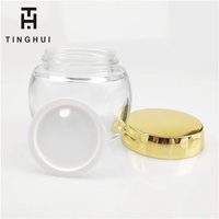 Pots en verre cosmétiques de 120 ml avec couvercle en plastique en forme de dôme, logo personnalisé et impression sérigraphiée pour crème de maquillage, masque facial, lotion