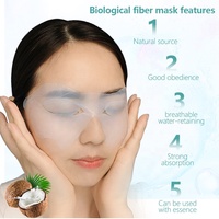 Masque pour les yeux en bio-cellulose de thé vert, motif papillon, aux herbes, algues et noix de coco, réduit les cernes, OEM