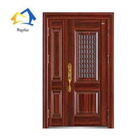 Porte extérieure double en acier inoxydable pare-balles pour maison