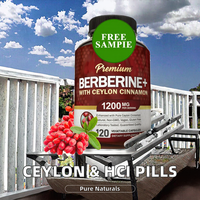 Capsules de berbérine HCI à la cannelle de Ceylan pure 500 mg – Améliore la mémoire et le sommeil – Compléments pour femmes