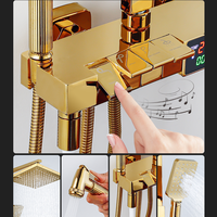 Ensemble de robinet de tête de mitigeur de douche de finition en laiton d'or blanc bain d'hôtel classique avec des ensembles de robinet de douche de salle de bains d'eau chaude et froide 3 ans