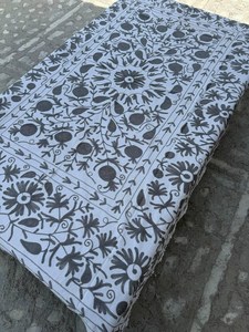Luxury Suzani Cotton <b>Quilt</b> Hand Embroidered <b>Bedspread</b> Sofa Blanket Elegant Boho Home Decoration - Product Image 3