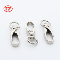 Xiangpeng - Petite boucle de connexion en alliage de zinc argenté en forme de D pour cordons, articles en cuir et accessoires de sacs en métal (grande boucle mousqueton)