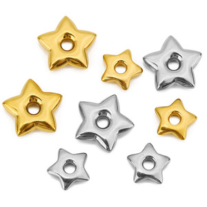 Star <b>Spacer</b> Beads Large Hole 13.5mm 19mm | PVD Gold Plated Stainless Steel Pentagram <b>Spacer</b> for DIY Bracelet Necklace Jewelry - Product Image 5