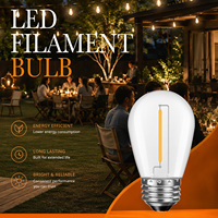 Ampoule LED à filament vintage S14 à économie d'énergie, corps en verre ou en plastique, 1W 2W, culot E26 E27, 2700K, pour guirlandes de Noël
