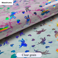 Tissu synthétique en cuir PVC laser licorne brillant irisé en rouleau pour la fabrication de sacs à main, matériaux écologiques résistants à l'eau