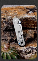 Couteau pliant à lame M390 avec manche en alliage de titane pour usage extérieur et industriel, logo gravé au laser