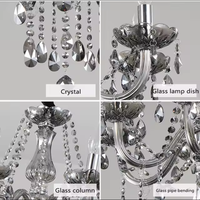 Lustre en cristal chromé de style européen, lampe de plafond LED ronde suspendue pour salon