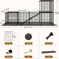 Enclos de jeu pour petits animaux en métal portable pour l'intérieur et l'extérieur, cage de jeu pour animaux de compagnie, enclos de jeu pour cochons d'Inde, chiot, lapin
