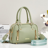 JMM62 12 Sacs à main rétro couleur unie pour femmes 2026 Nouveau sac sous le bras coréen tendance avec fermeture éclair