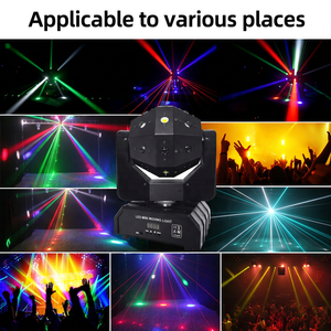 SOMBRERO MINI Luz Profesional 16x3W RGBW Fútbol Lámpara láser cabeza móvil luz disco DJ bar boda fiesta 16PCS Colorido sharki - Product Image 2