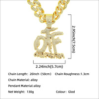 Collier pendentif clavicule entièrement serti de diamants 2025 Iced Out OTF, chaîne cubaine de 20 maillons, accessoires de bijoux pour rappeurs, pour hommes et femmes