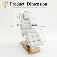Table de massage électrique multifonctionnelle haut de gamme à 3 moteurs, inclinable et réglable, pour salon de beauté, soins du visage, extensions de cils et tatouages