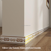 Stiker Dinding Geometris Modern Perekat Sendiri Lebar 10 cm Wallpaper Border Dekoratif untuk Lemari Dapur dan Toilet