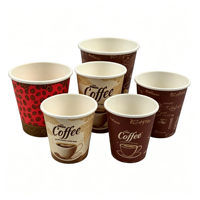 Gobelets en papier kraft biodégradables à paroi simple, de qualité alimentaire, avec logo personnalisé, pour usage familial et en supermarché