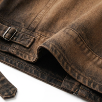 EIDEO OEM ODM Personnalisé Veste en jean vintage courte matelassée doublée, style bomber de travail, en toile, avec logo Monkey Wash, éco-responsable