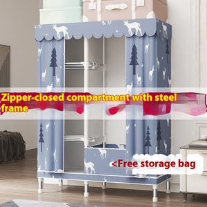 Armadio semplice con <span class=keywords><strong>cerniera</strong></span> completamente chiuso e struttura in acciaio addensato in tessuto Oxford rinforzato - Product Image 2