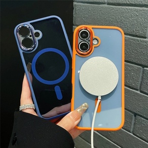 <b>For</b> iphone 17 Metal <b>Camera</b> Lens Transparent Phone case Tpu <b>Pc</b> Acrylic+tpu Bumper Shockproof Frame Cover - Product Image 1