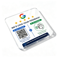 Autocollant NFC en acrylique avec code QR Google pour avis clients – Panneau adhésif pour comptoir, bureau, table, mur, réception