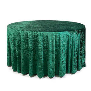 120" Elegant Emerald Green Crushed Velvet Round <b>Tablecloth</b> Luxury Crush Velvet Round Table Cloths for Events Velvet - Product Image 1