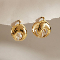 Boucles d'oreilles Huggie Gaovo Niche Premium Design Perle, en acier inoxydable et titane plaqué or 18 carats, bijoux de mode pour femmes